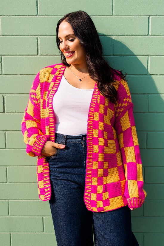 All Cozy Checkered Cardigan All Cozy Checkered Cardigan