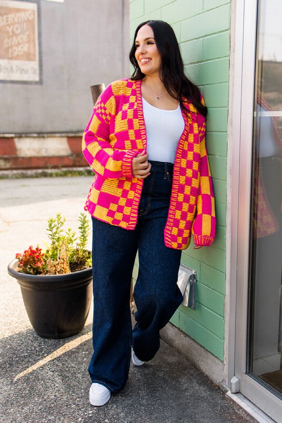 All Cozy Checkered Cardigan All Cozy Checkered Cardigan