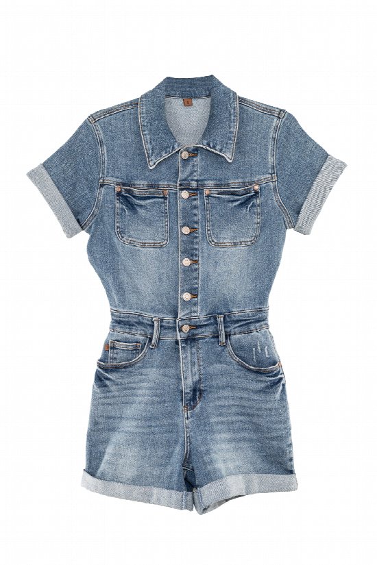 Backroad Song Denim Romper