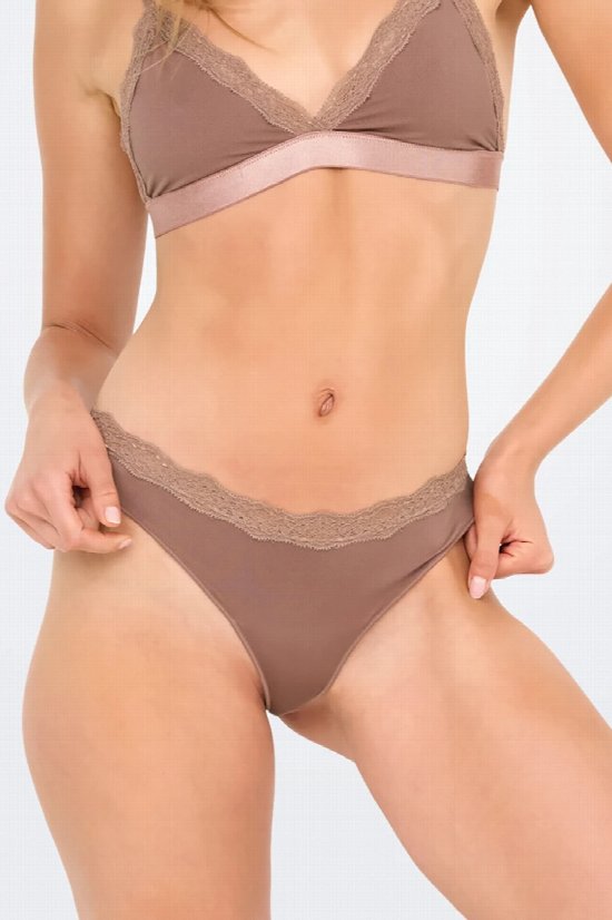 Bare Essentials 2 Pack Lace Thong