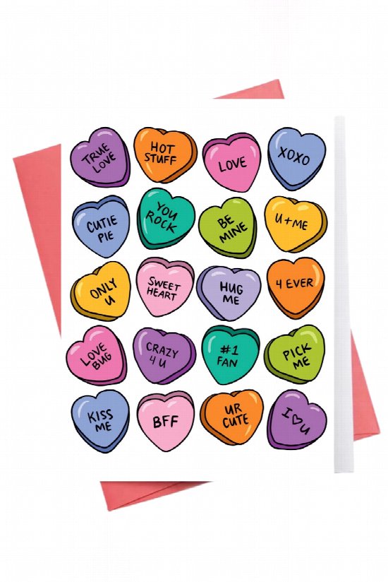 Candy Hearts Greeting Card