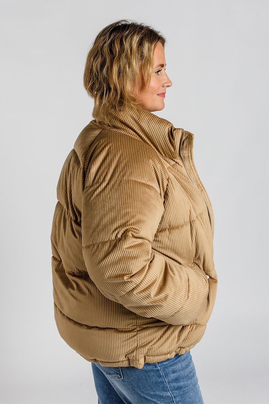 Corduroy Cozy Bomber Jacket | Silver Icing