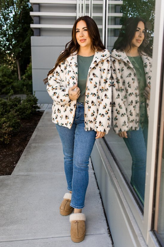 Falling Floral Teddy Jacket 2