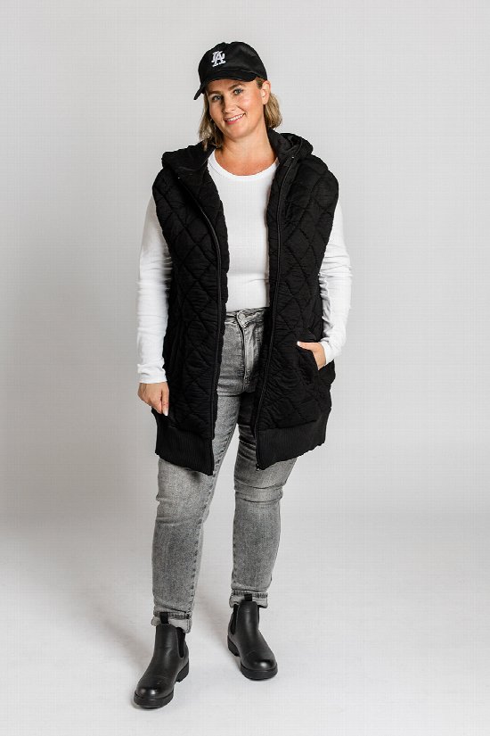 Hood Up Quilted Vest
