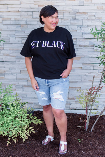 Jet Black Serif Boxy Tee
