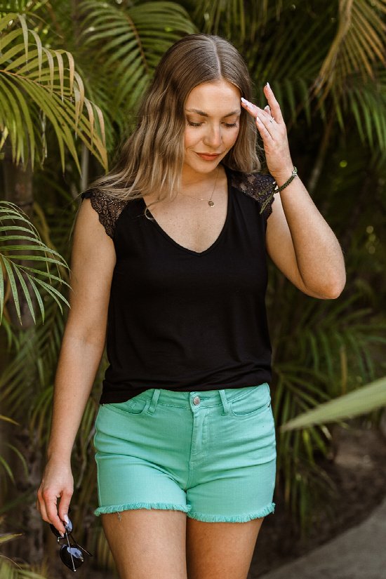 Lace & Grace Cap Sleeve Tee