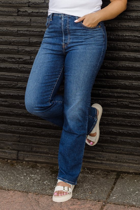 LEVI'S Ribcage Straight Full Length Jeans