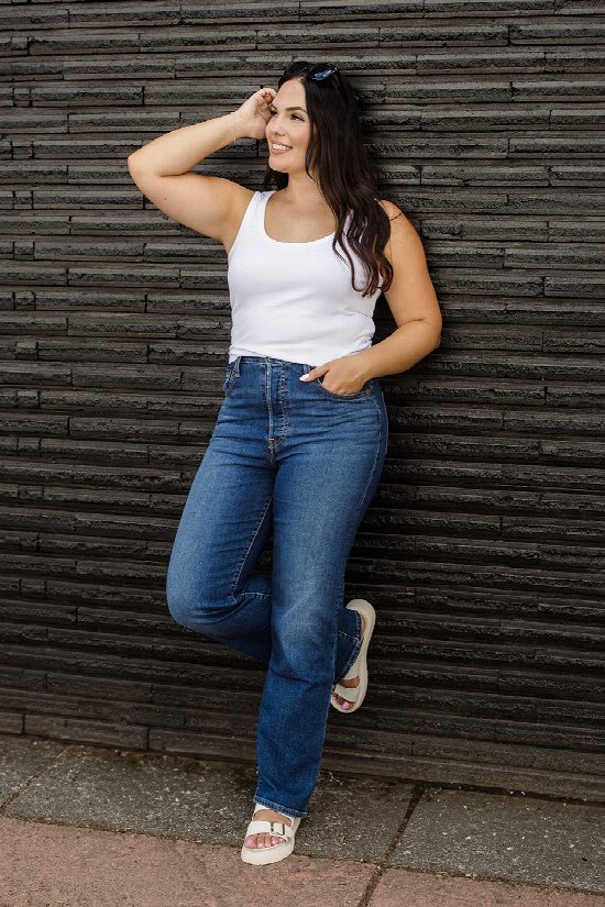 LEVI'S Ribcage Straight Full Length Jeans