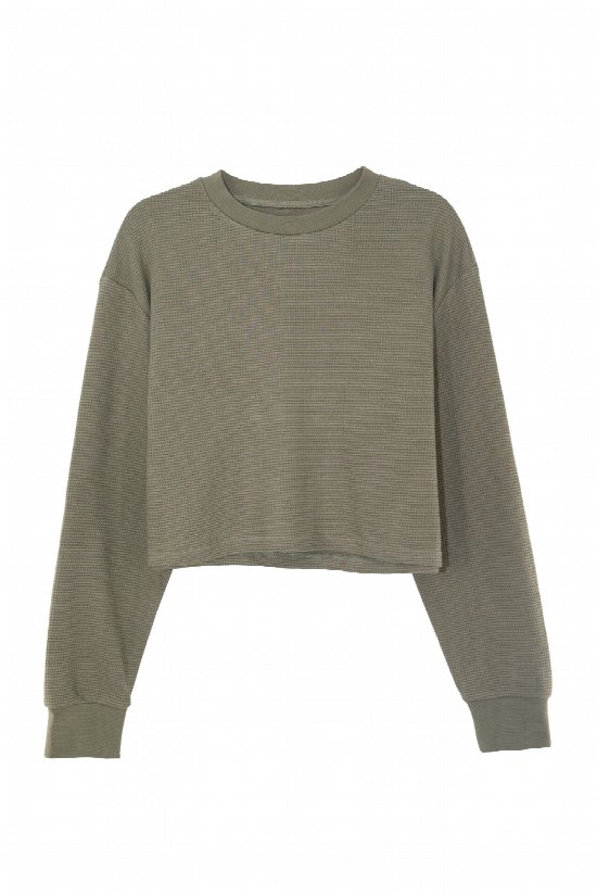 Lounger Waffle Crop Top