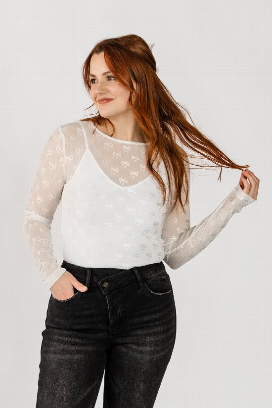 Pretty Little Bow Mesh Top
