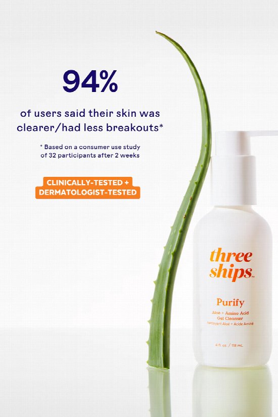 Three Ships Purify Aloe + Amino Acid Cleanser
