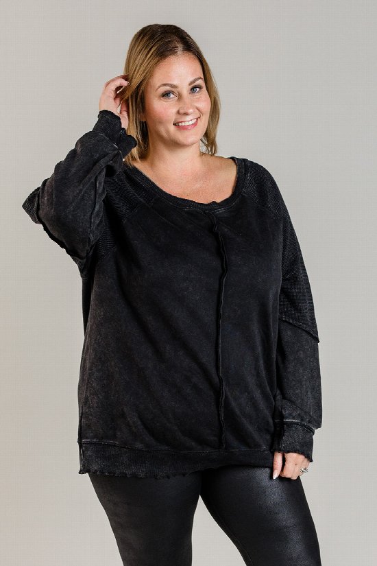 Raw Edge Relaxed Sweatshirt