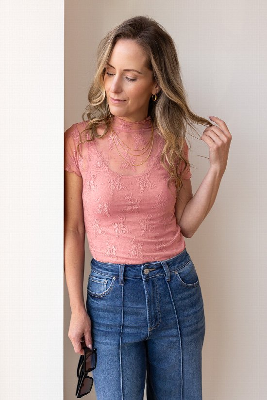 Serena Short Sleeve Lace Top