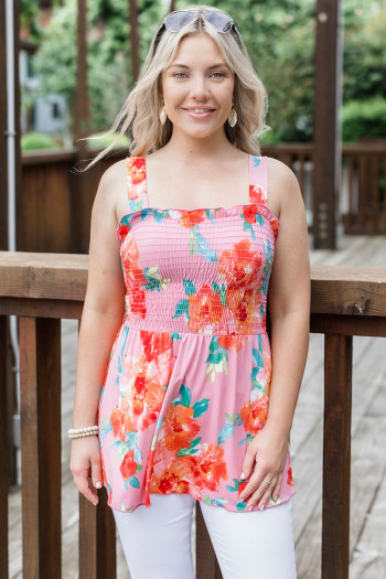 Sunsets Smocked Tank Sunsets Smocked Tank