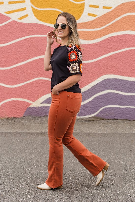 Touch of Boho Crochet Tee