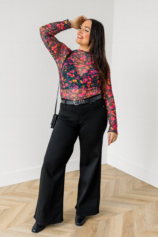 Whatever Blooms Mesh Top